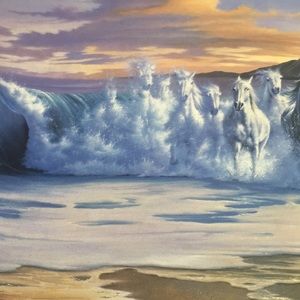 Vintage The Wave Horses Ocean 1000 Piece Puzzle Pony Beach 90’s